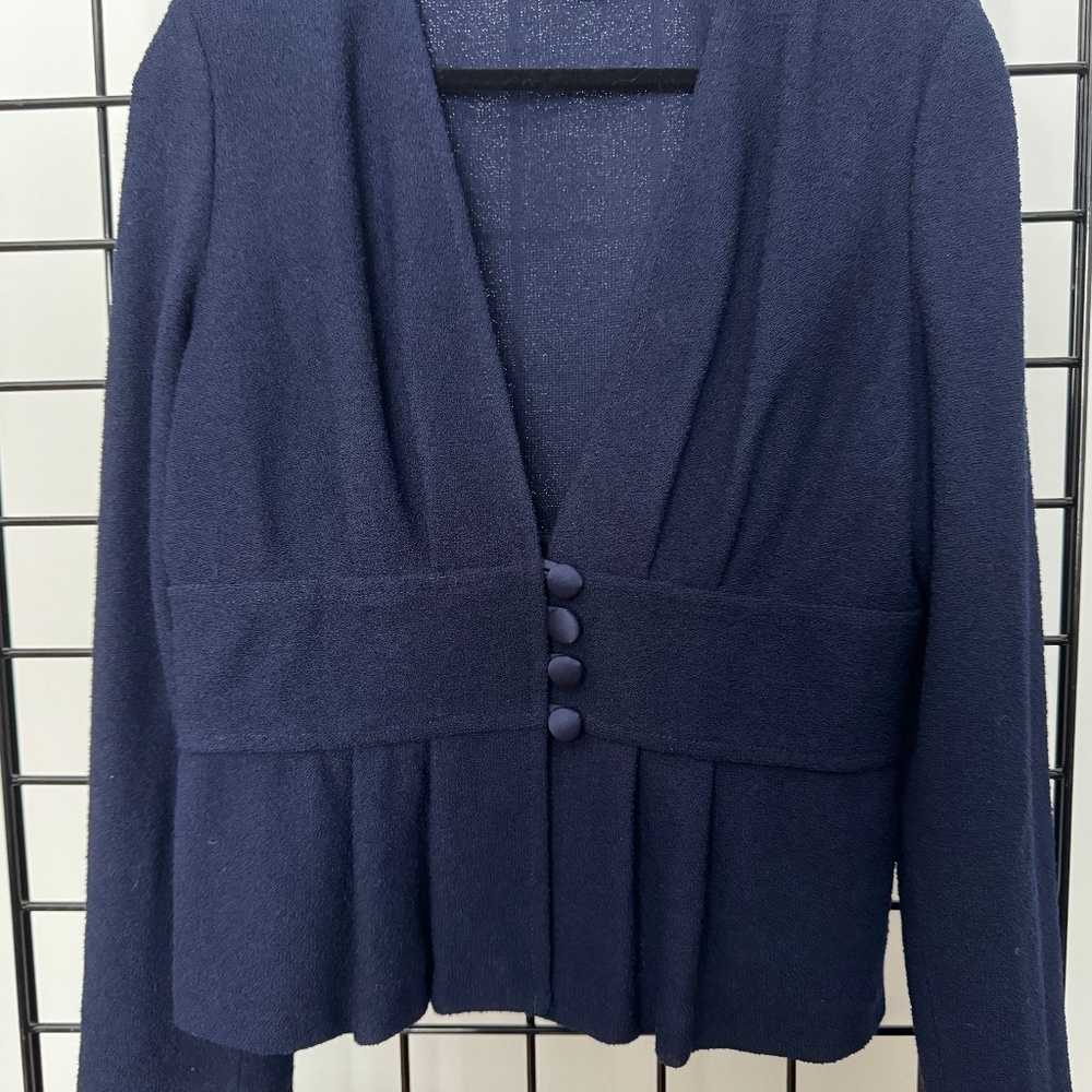 ST. JOHN Navy Blue Skirt Suit